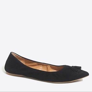 J. Crew Factory suede stretch tassel flats
